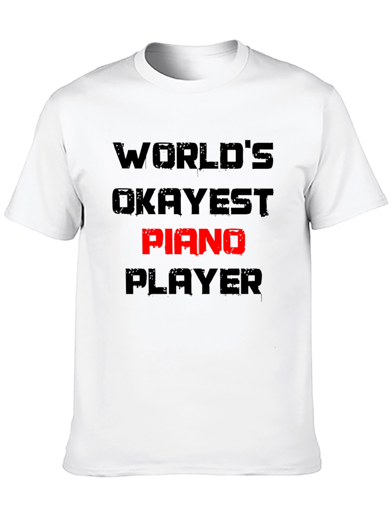 Worlds Okayest Piano Player T-Shirt Funny Musician Tee