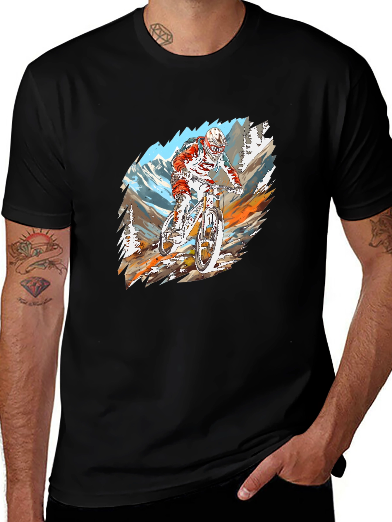 Mountain Bike Rider Graphic T-Shirt