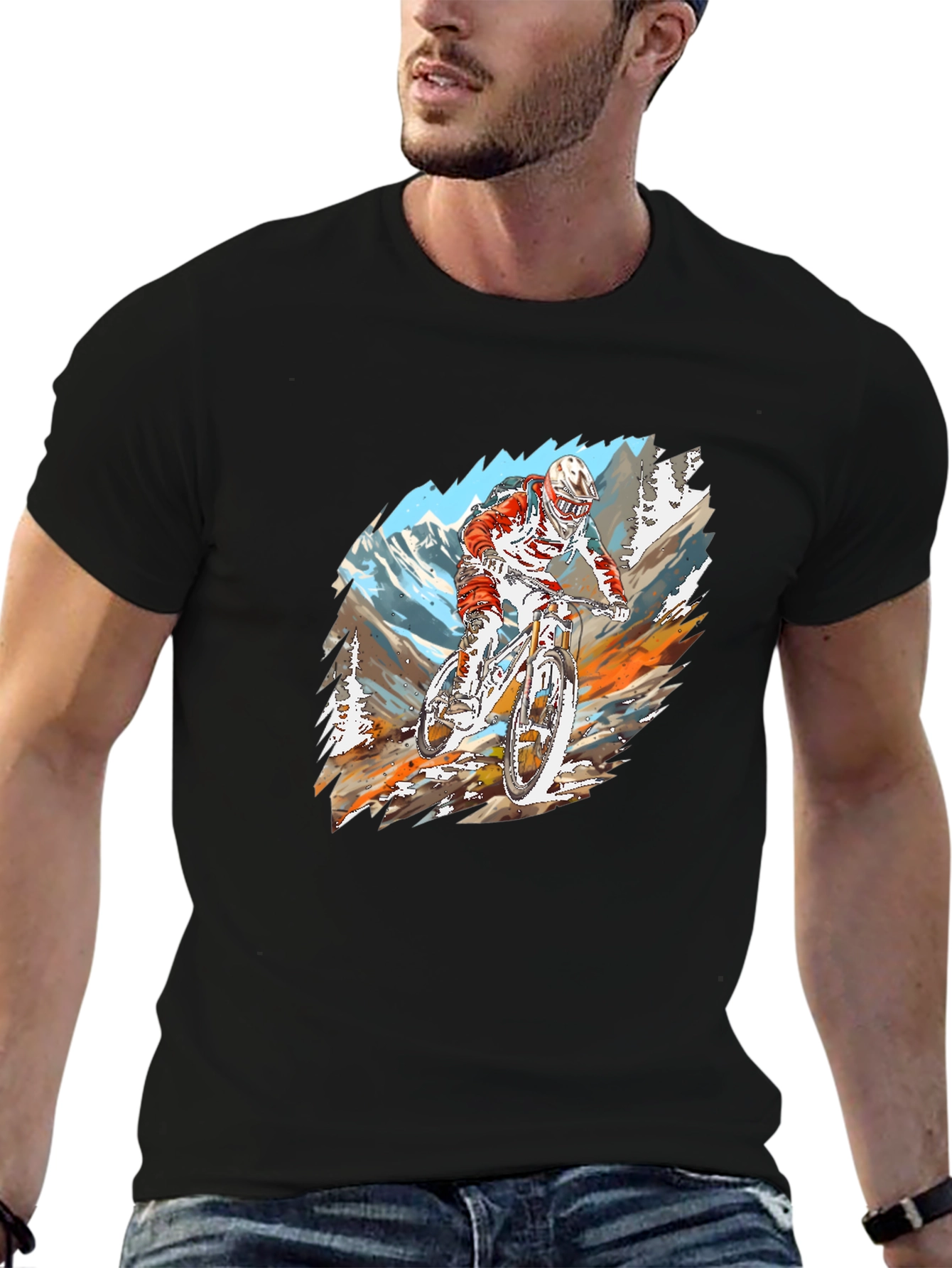 Mountain Bike Rider Graphic T-Shirt