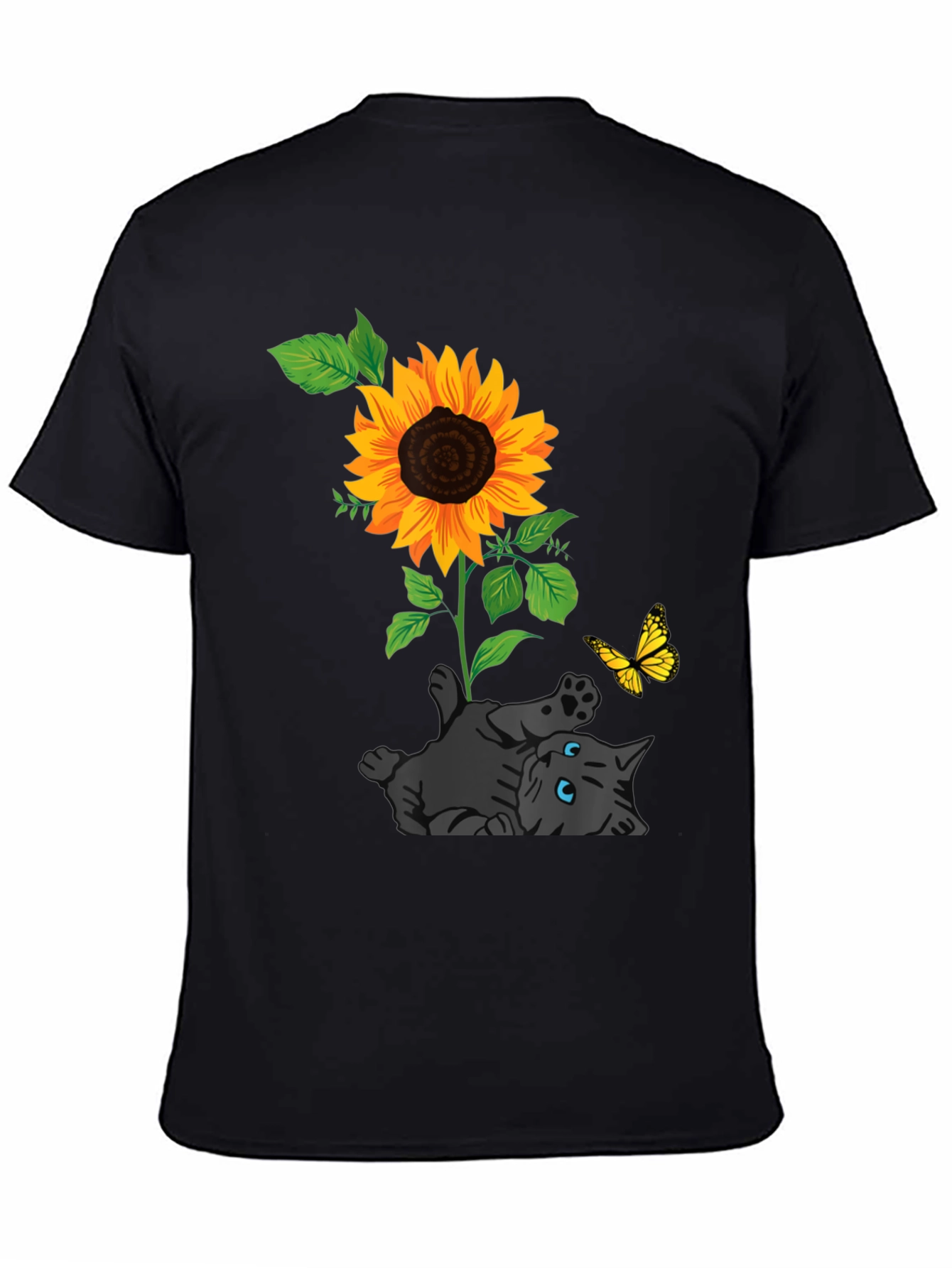Cat and Sunflower Graphic Tee
