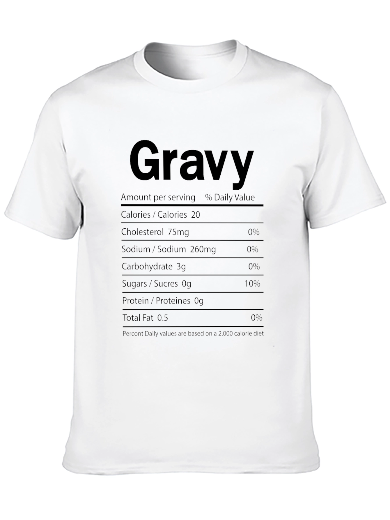 Gravy Nutrition Facts Novelty T-Shirt
