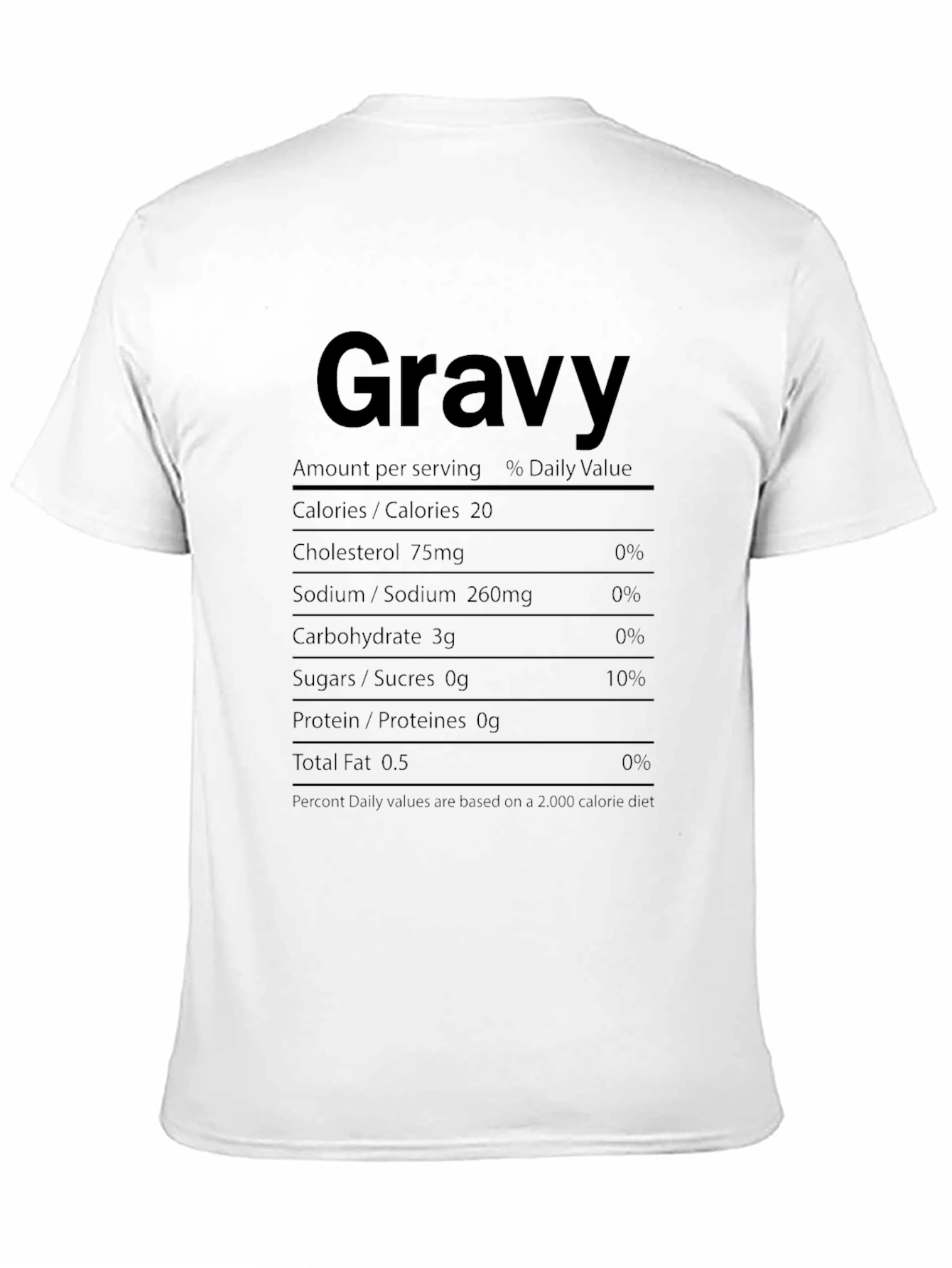 Gravy Nutrition Facts Novelty T-Shirt