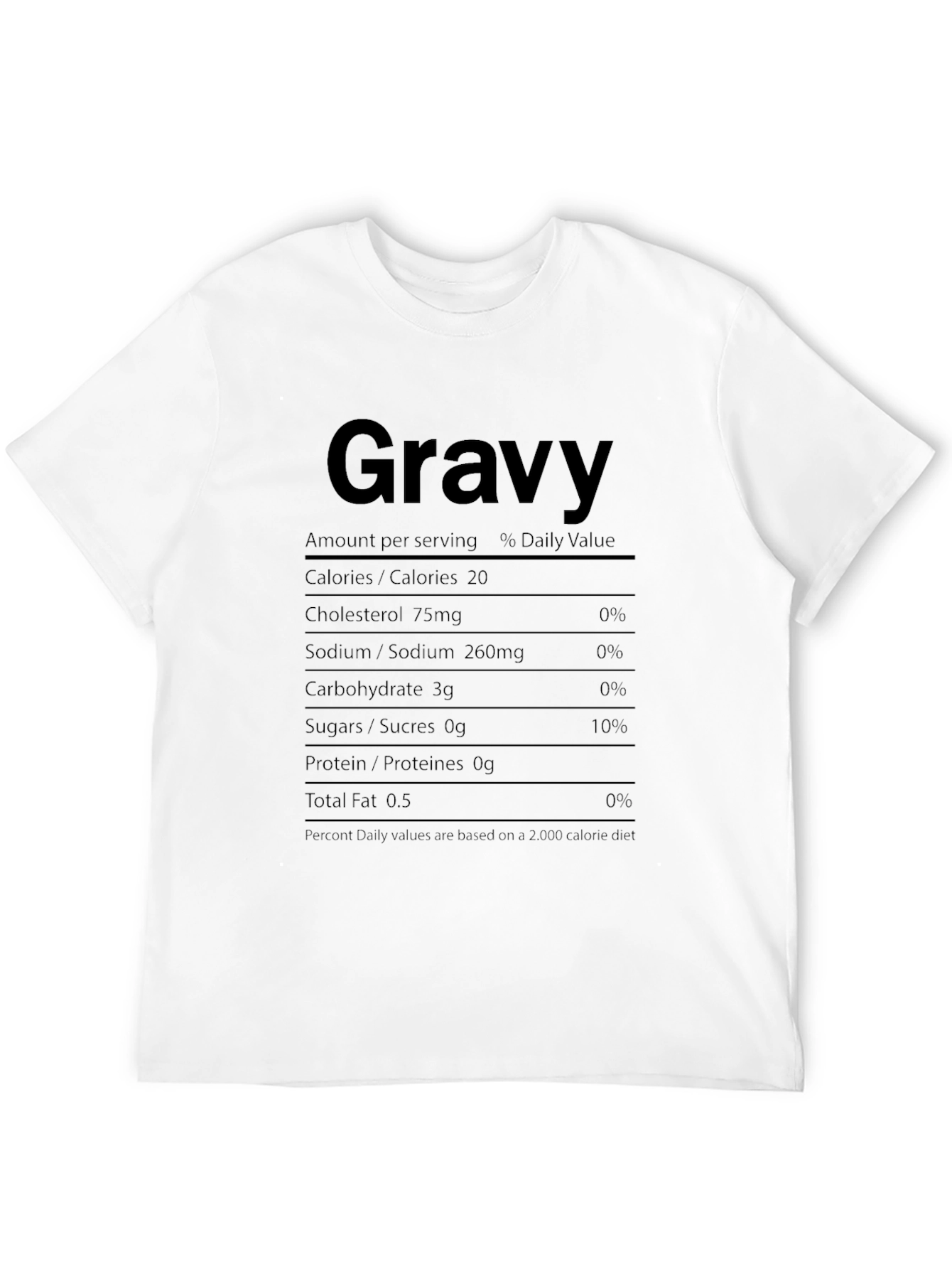 Gravy Nutrition Facts Novelty T-Shirt
