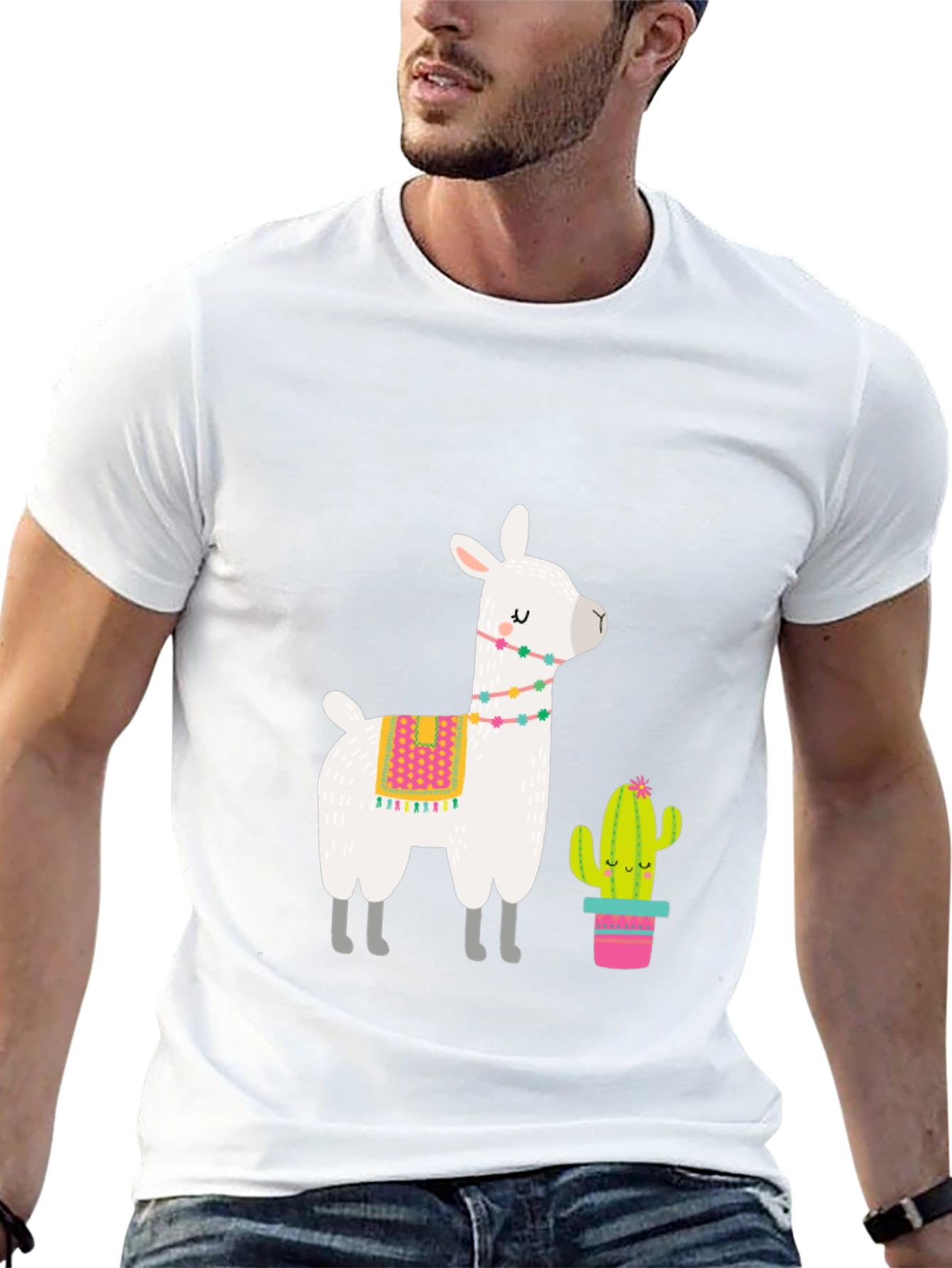 Llama & Cactus Graphic Tee - Black