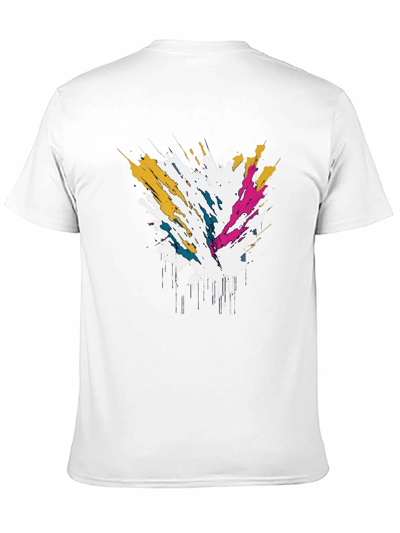 Abstract Splatter Graphic Mens Tee - Black