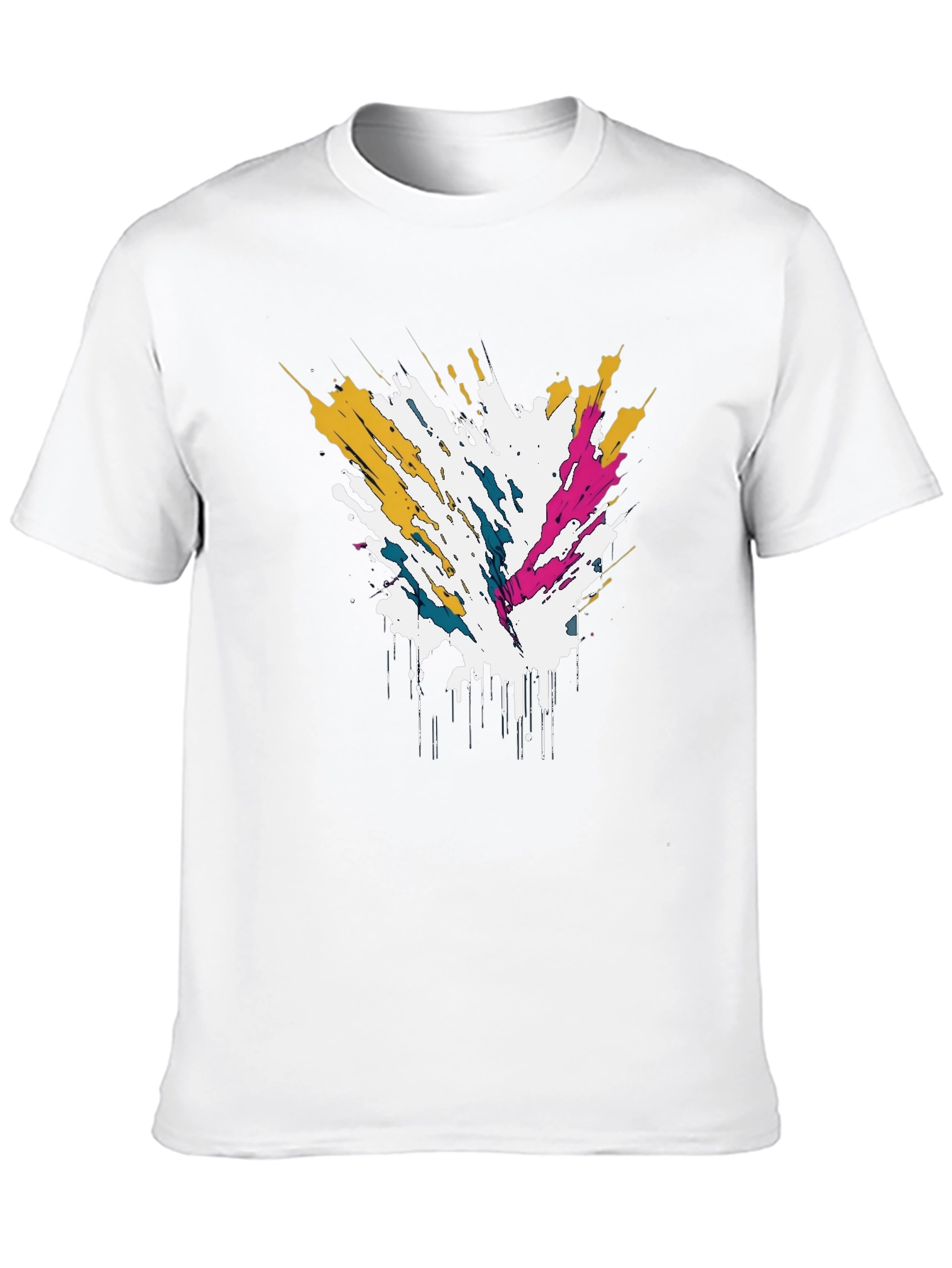Abstract Splatter Graphic Mens Tee - Black