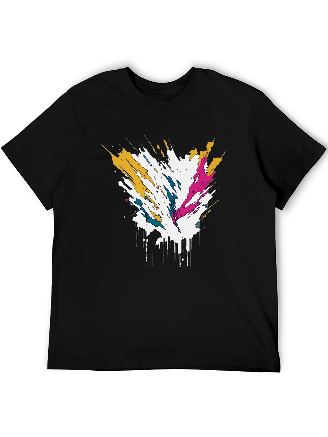 Abstract Splatter Graphic Mens Tee - Black