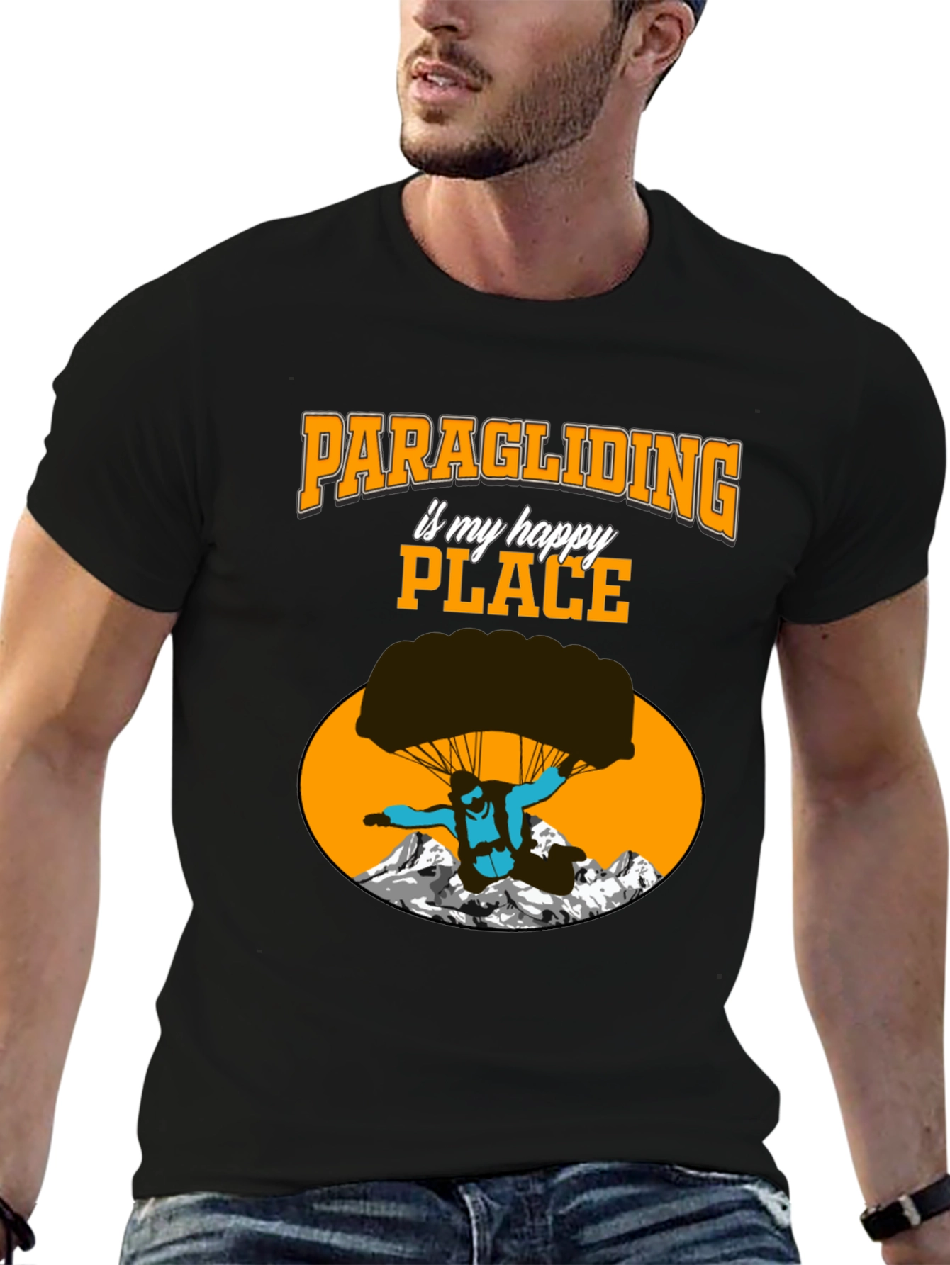 Paragliding Happy Place Graphic Tee