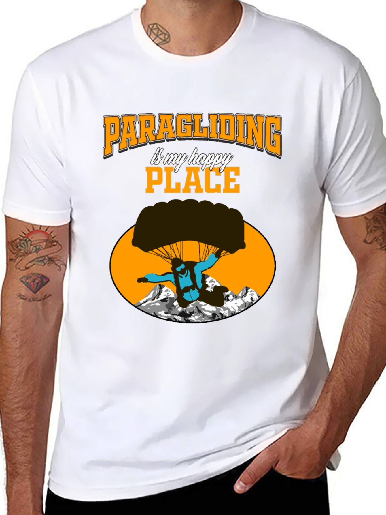 Paragliding Happy Place Graphic Tee