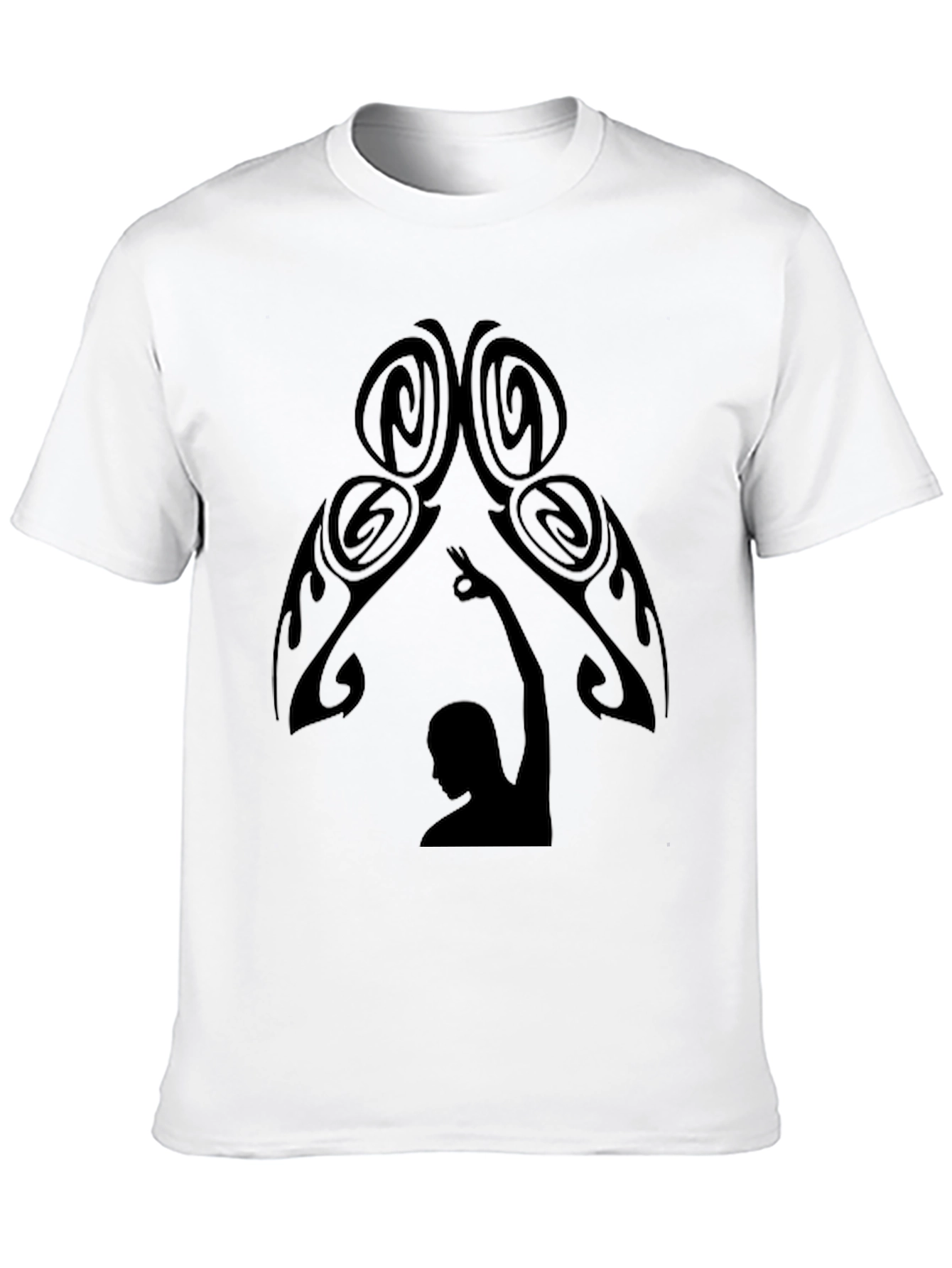 Tribal Silhouette Graphic Black T-Shirt