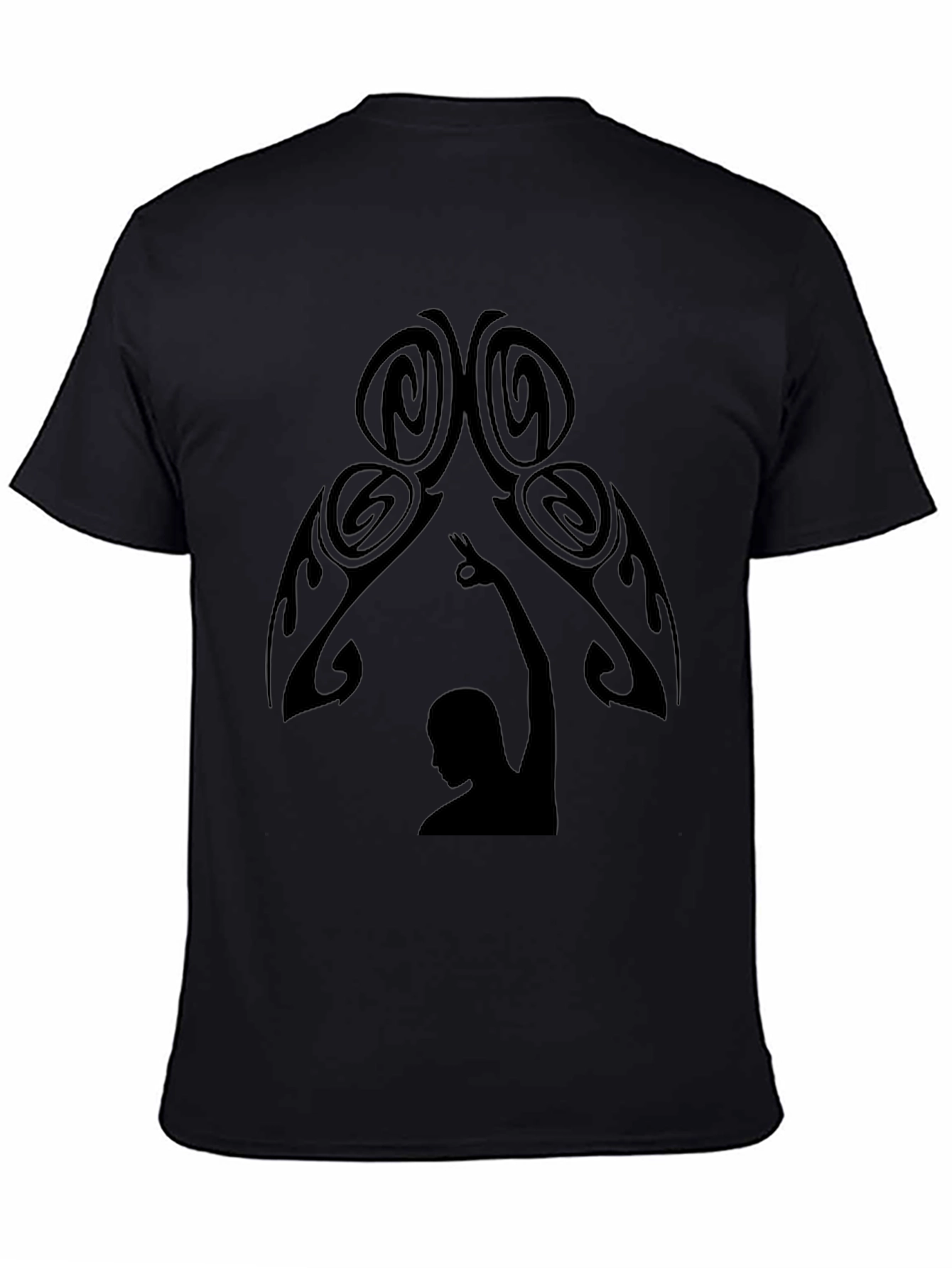 Tribal Silhouette Graphic Black T-Shirt