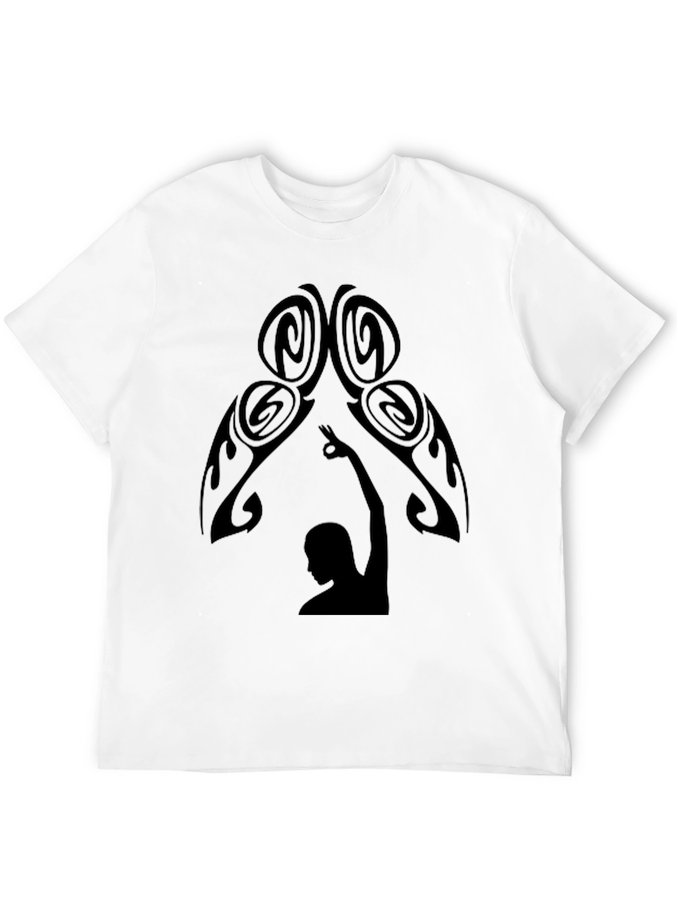 Tribal Silhouette Graphic Black T-Shirt