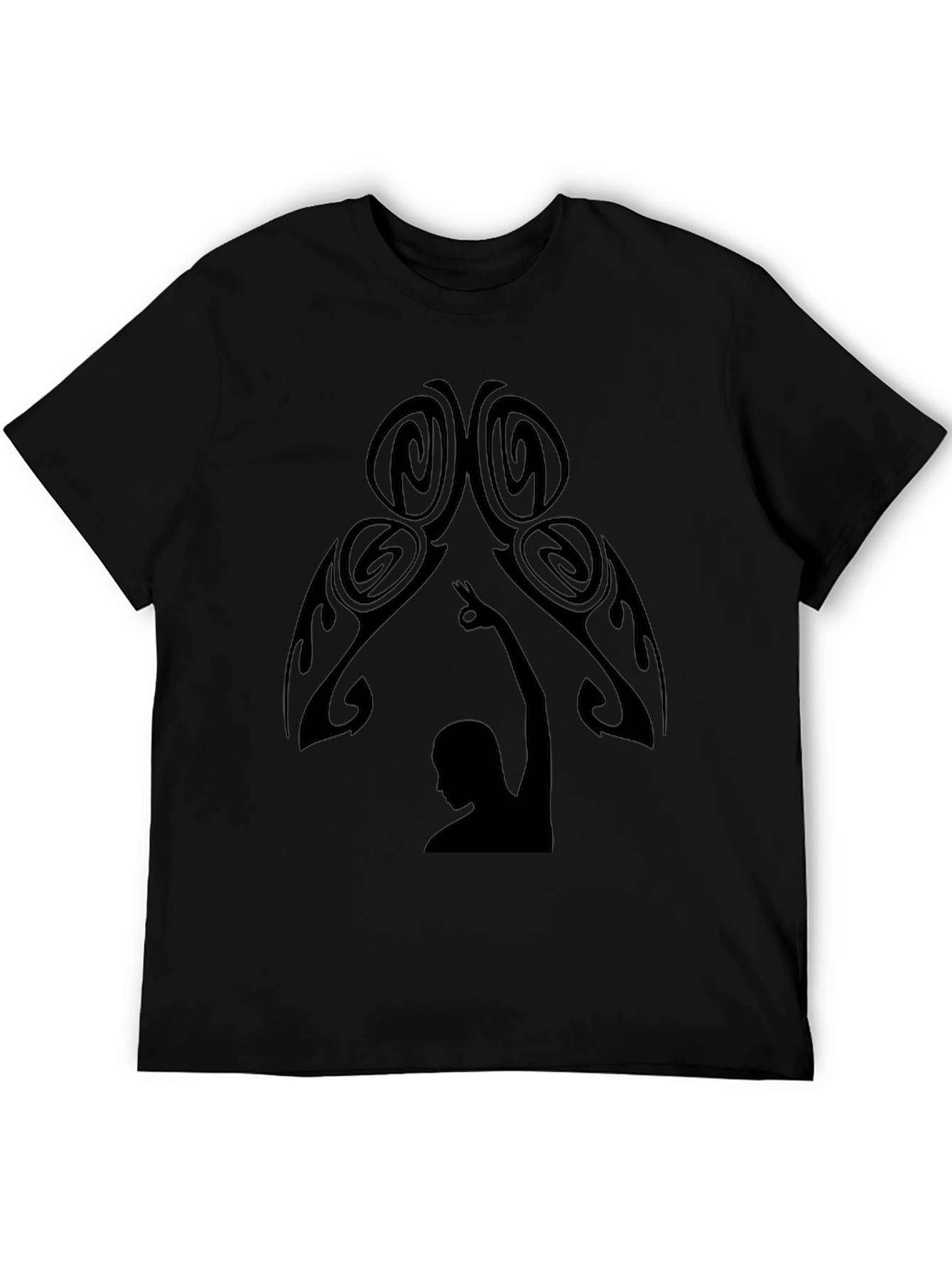 Tribal Silhouette Graphic Black T-Shirt