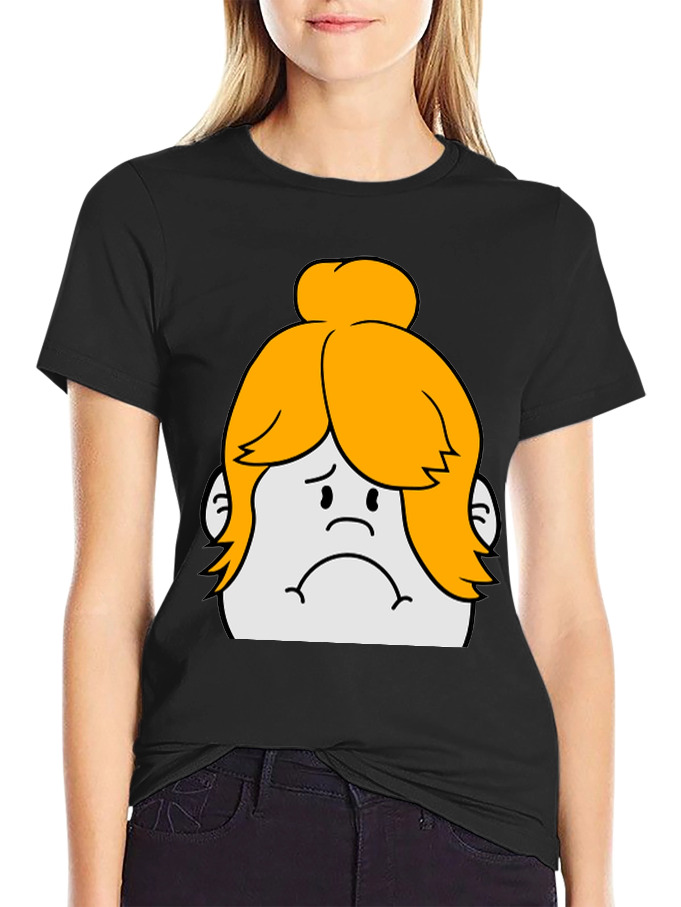 Sad Cartoon Character Graphic Tee