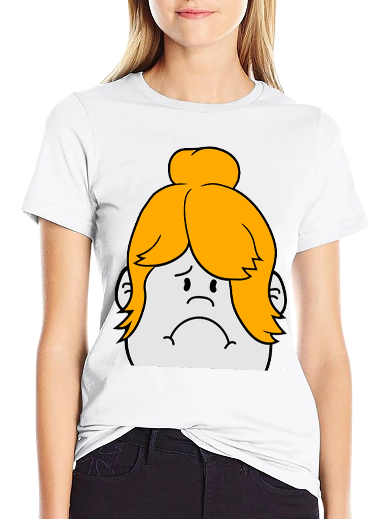 Sad Cartoon Character Graphic Tee