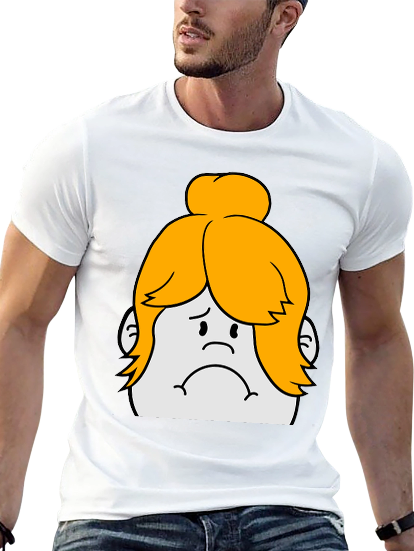 Sad Cartoon Character Graphic Tee