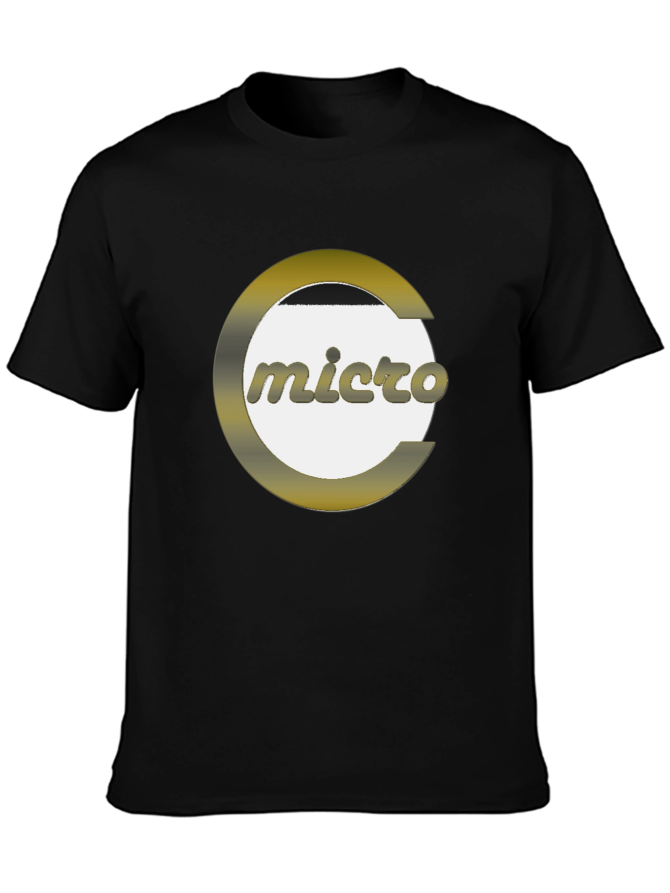 Micro Graphic Print Black T-Shirt - Modern Style