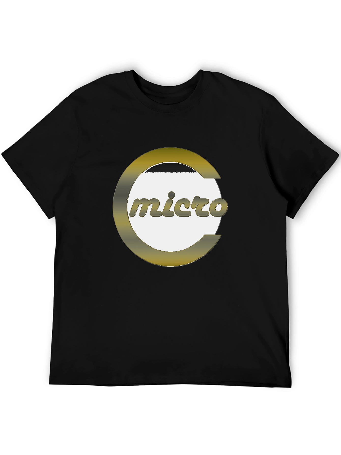 Micro Graphic Print Black T-Shirt - Modern Style