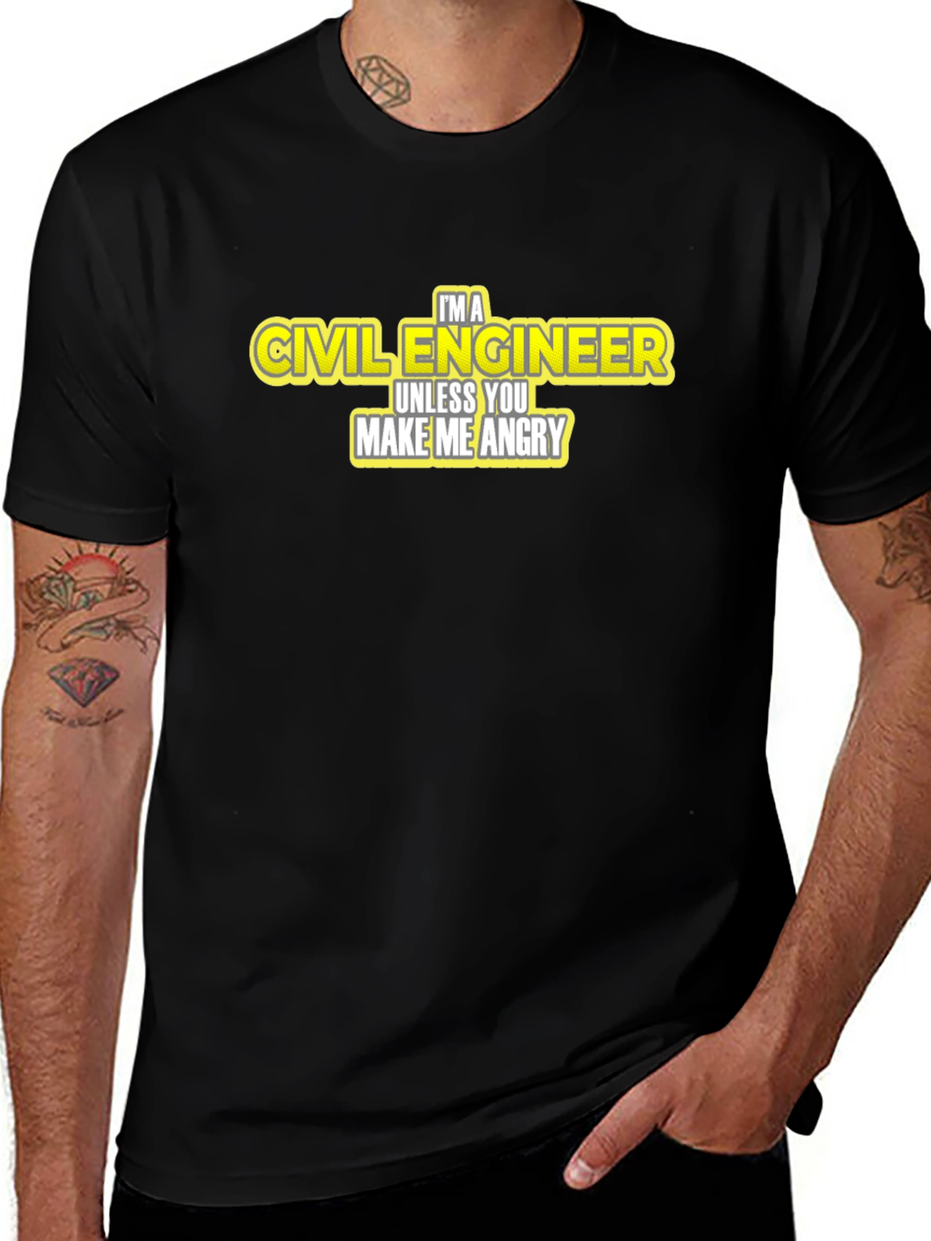 Civil Engineer Tee: Funny Angry Warning T-Shirt
