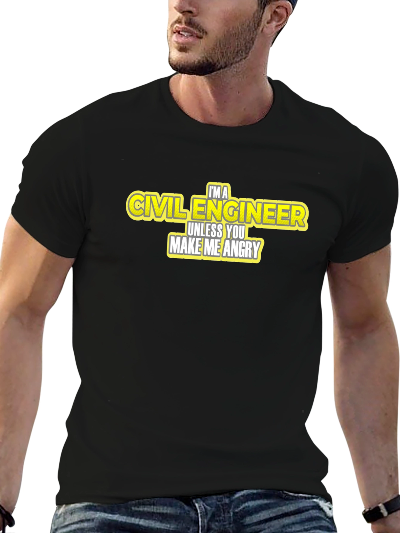 Civil Engineer Tee: Funny Angry Warning T-Shirt