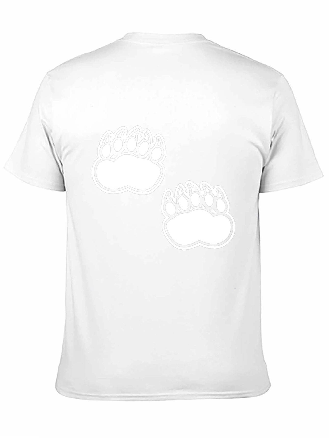 Black Tee with White Bear Paw Prints