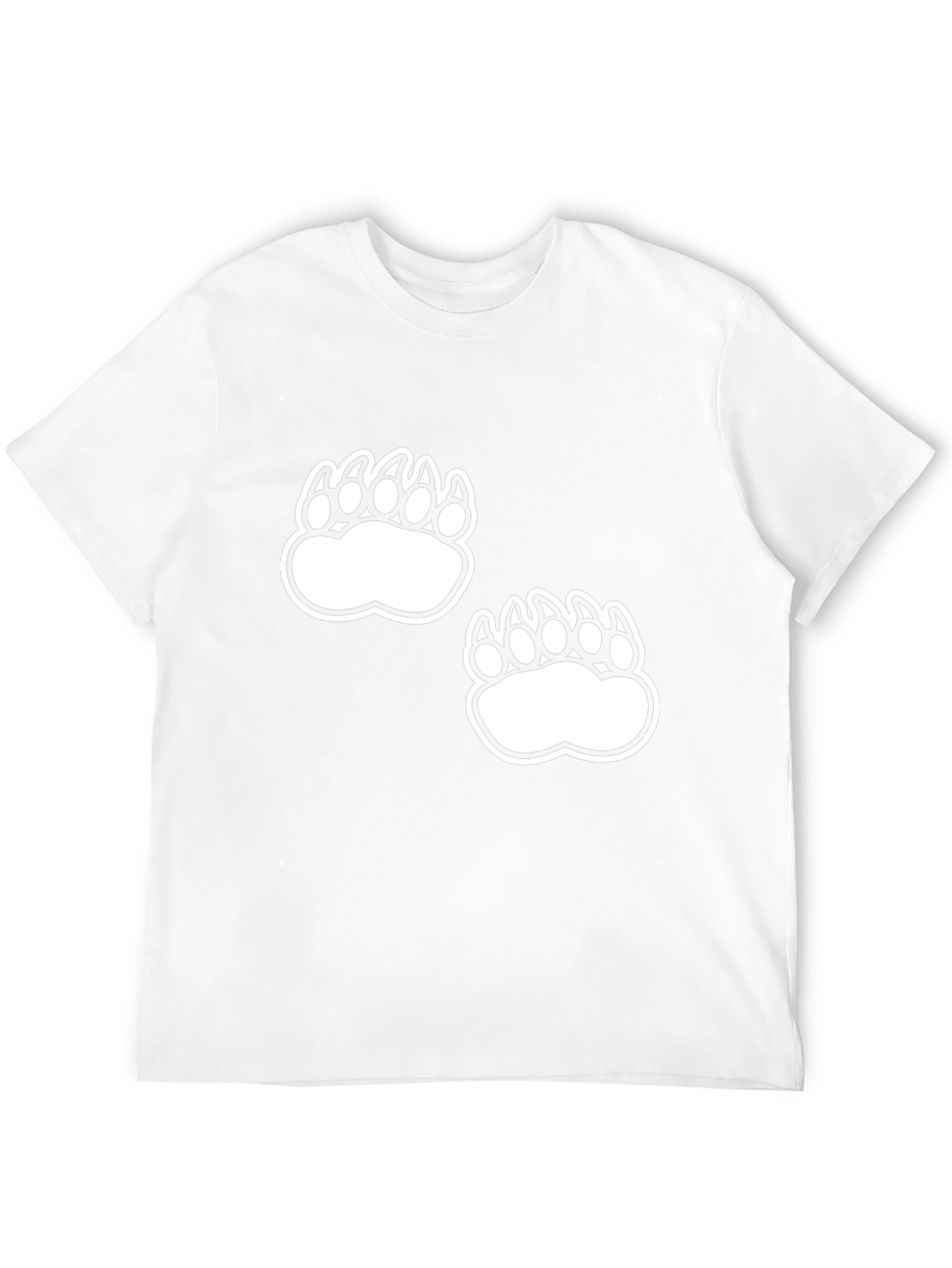 Black Tee with White Bear Paw Prints
