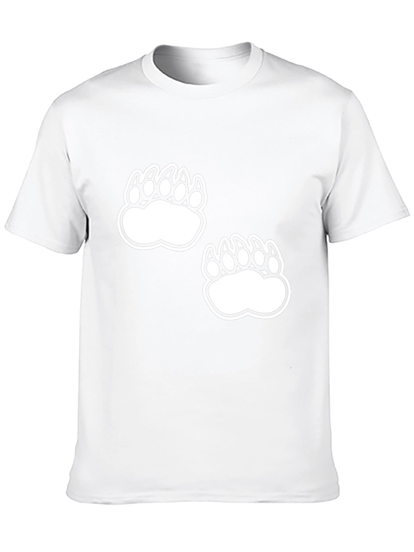 Black Tee with White Bear Paw Prints