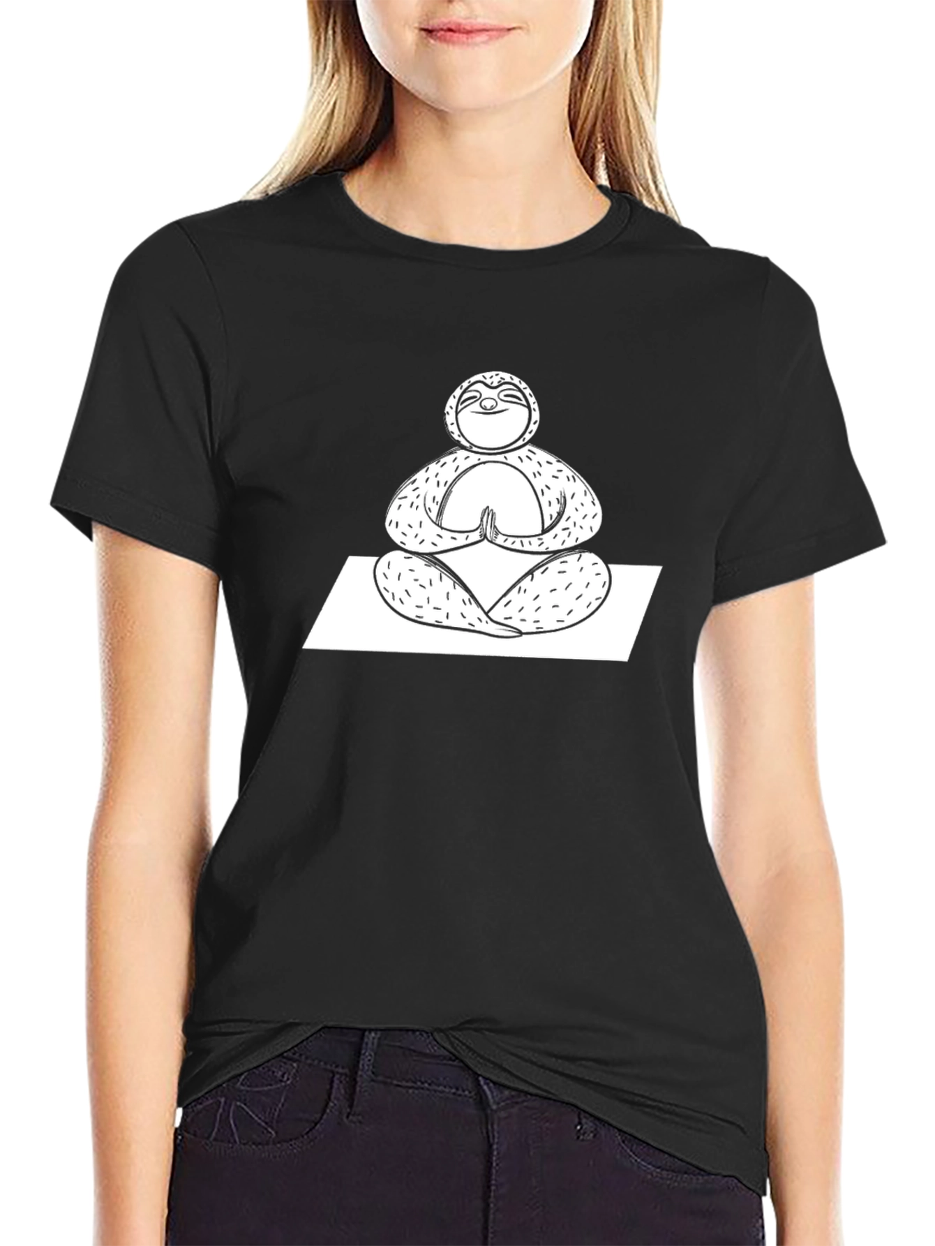 Meditating Sloth Graphic T-Shirt