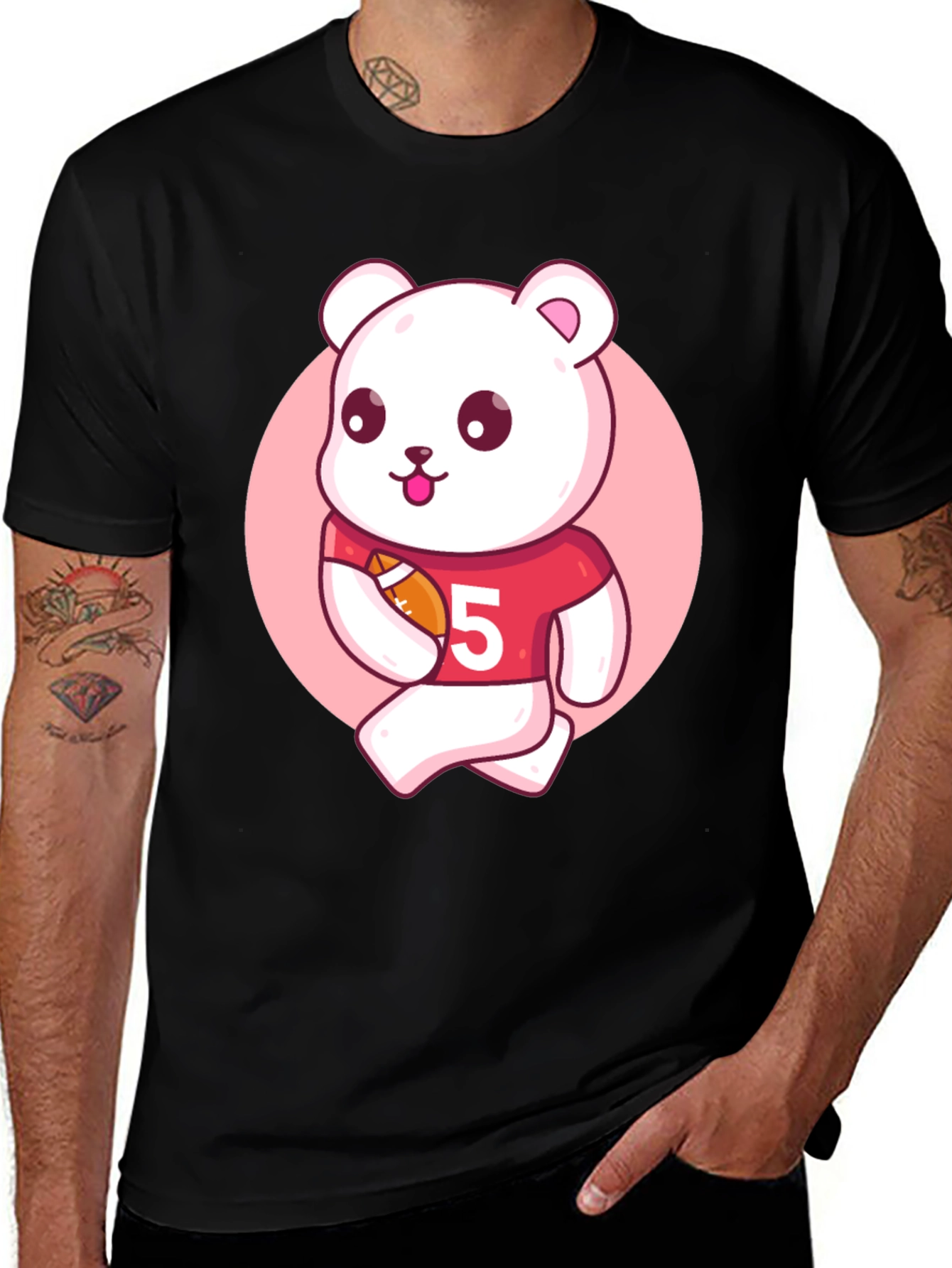 Cartoon Bear Football T-Shirt