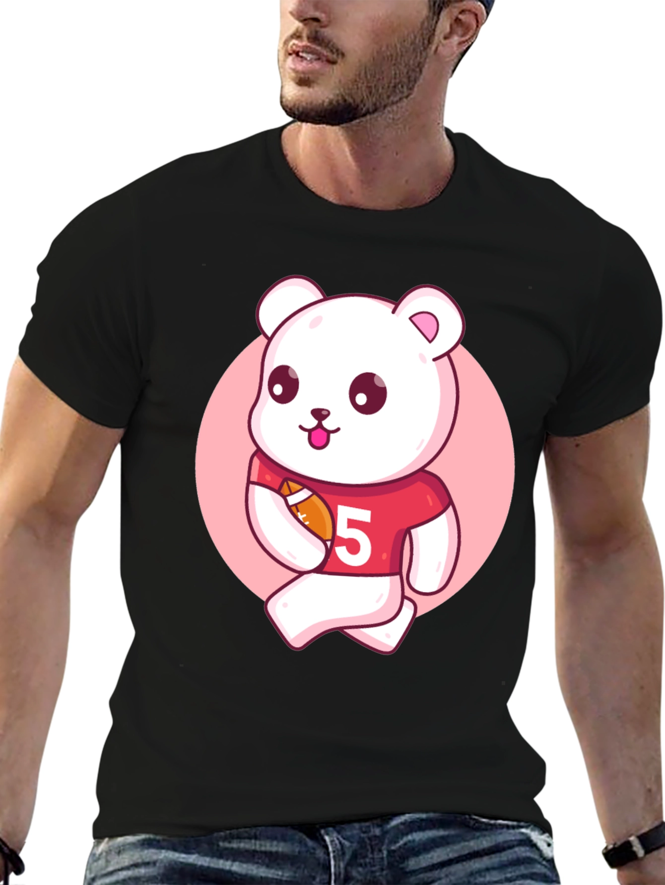 Cartoon Bear Football T-Shirt