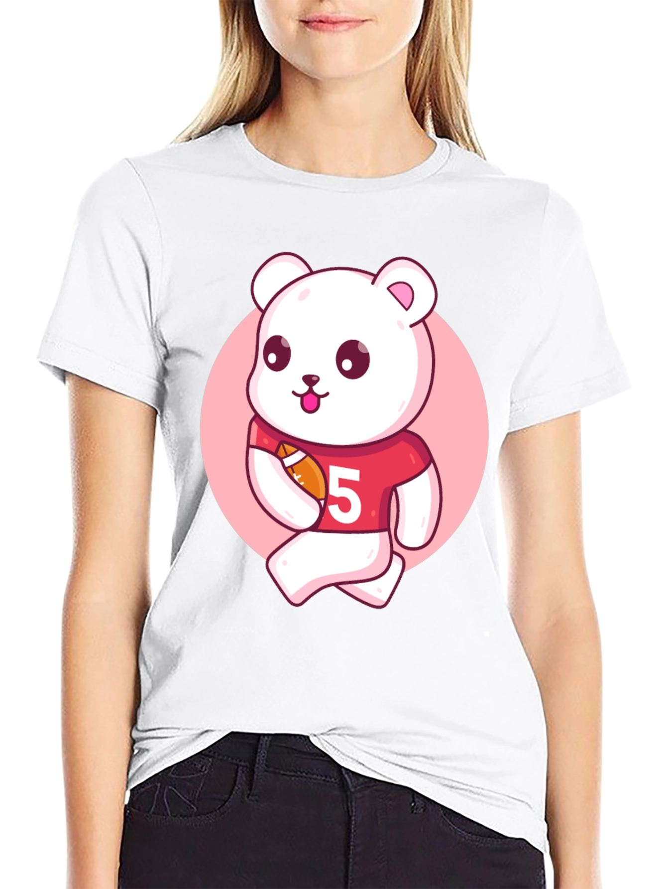 Cartoon Bear Football T-Shirt