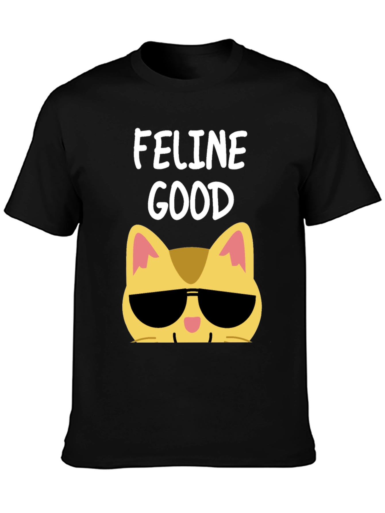 Feline Good Cat Sunglasses Graphic T-Shirt
