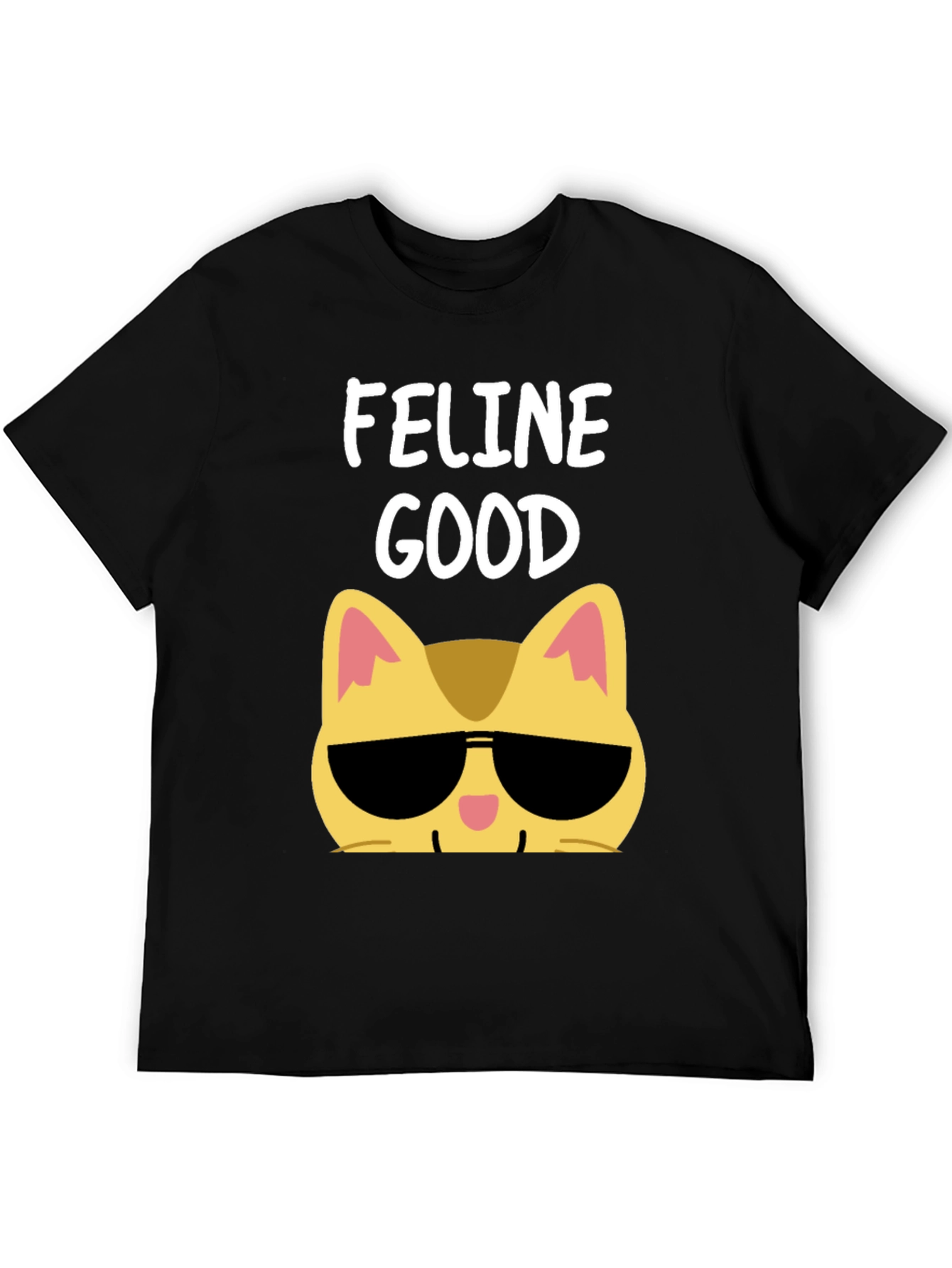 Feline Good Cat Sunglasses Graphic T-Shirt