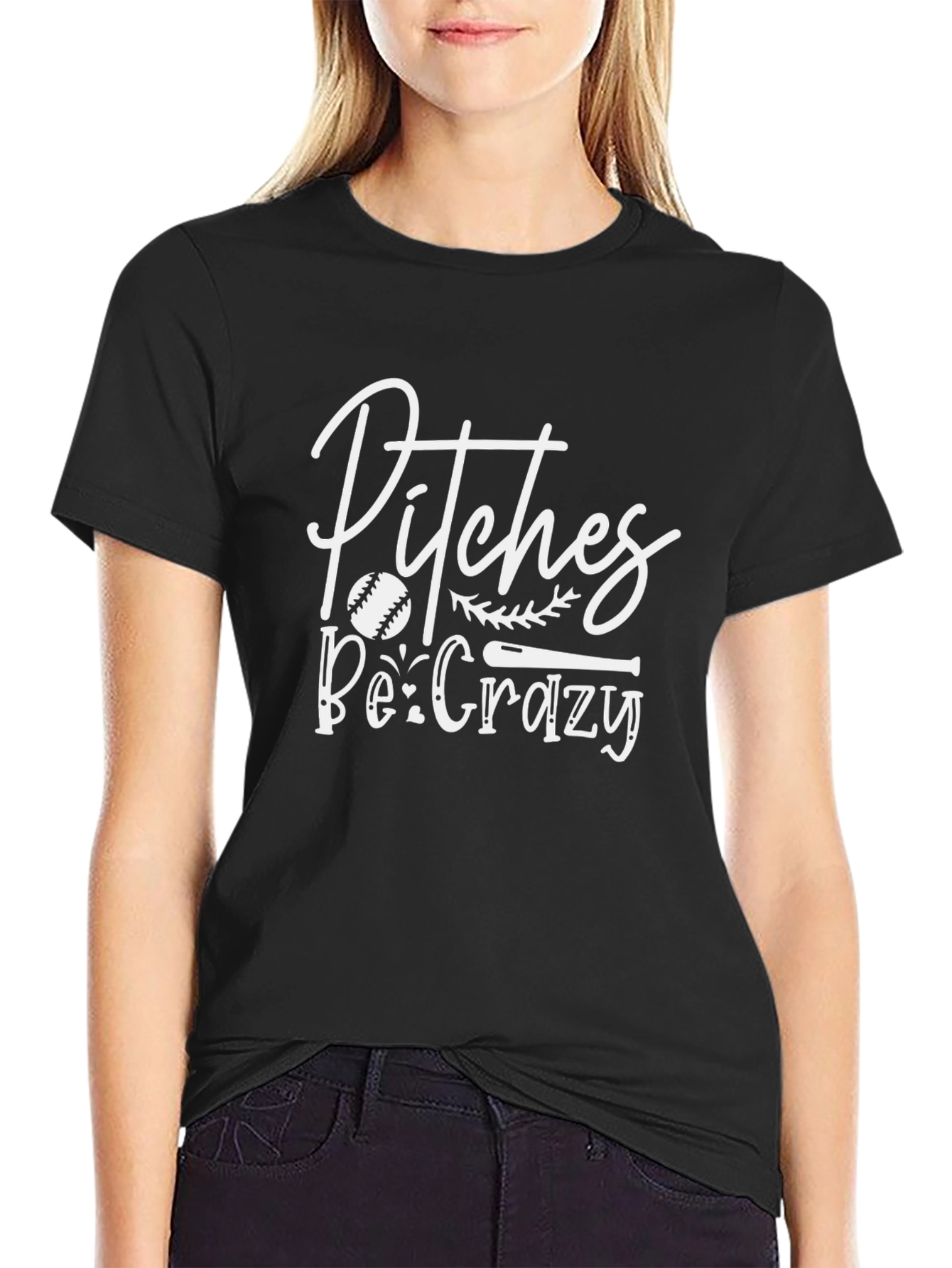 Pitches Be Crazy Graphic T-Shirt Baseball Tee