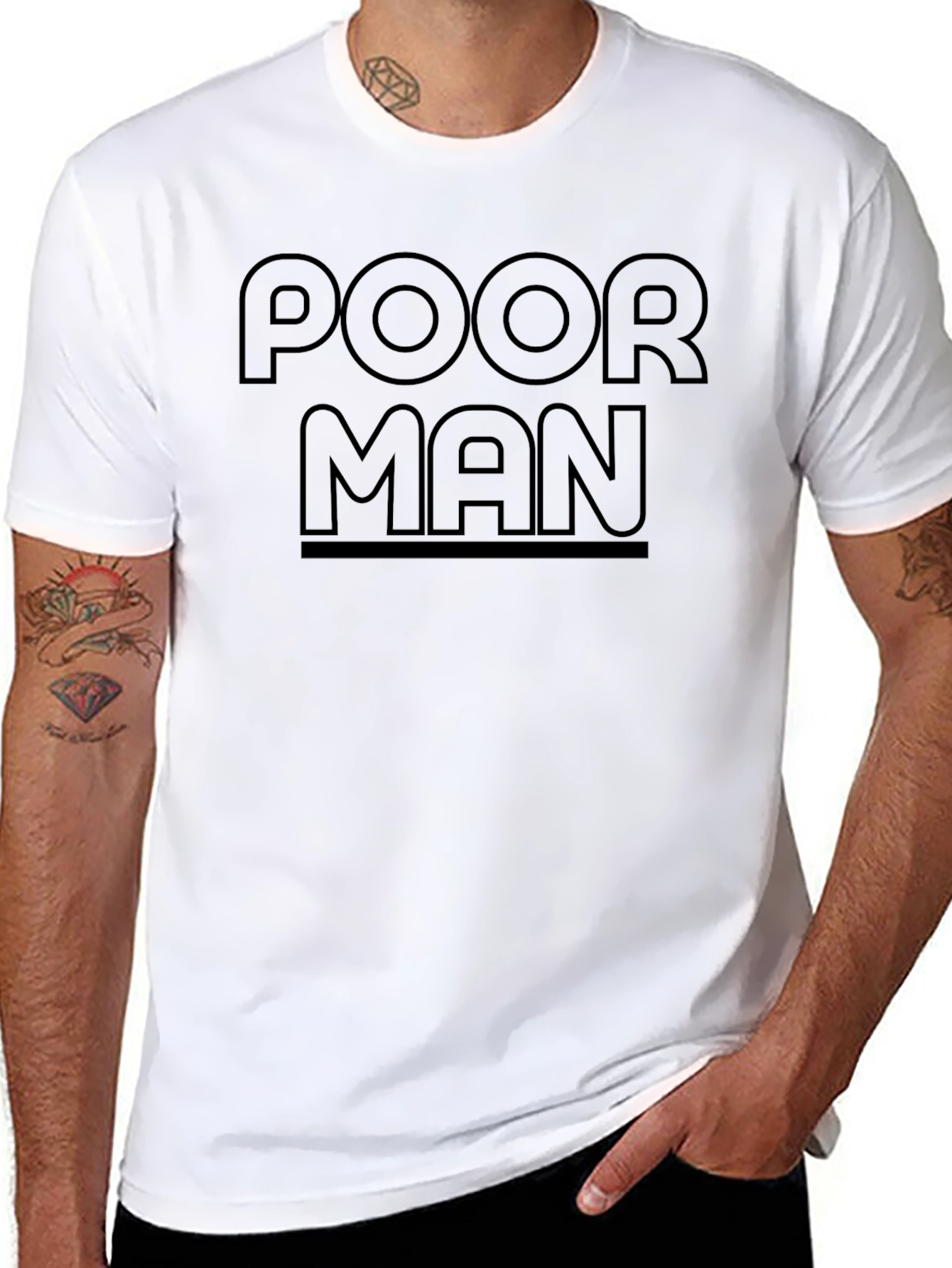 Poor Man Black Graphic Tee Shirt