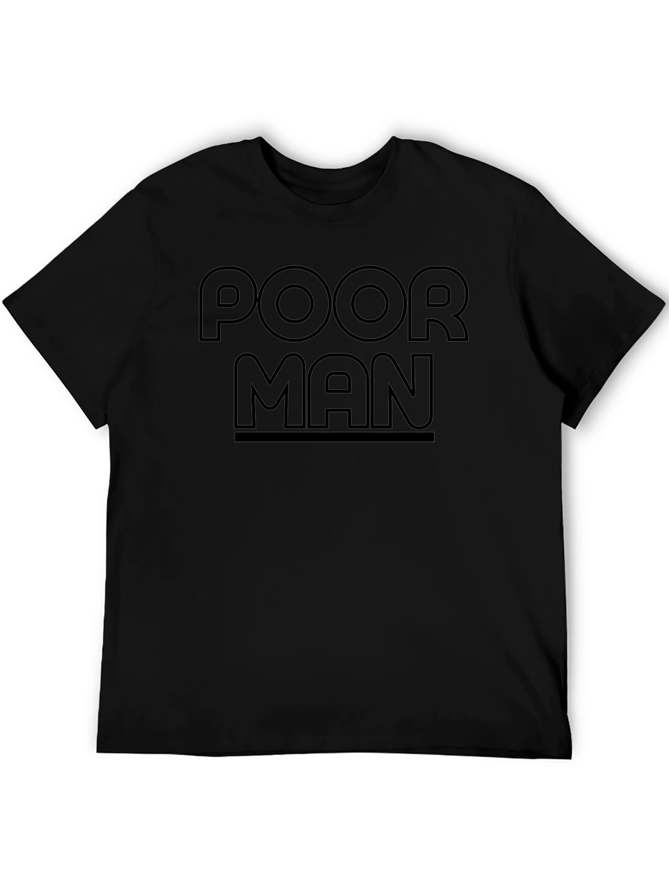 Poor Man Black Graphic Tee Shirt