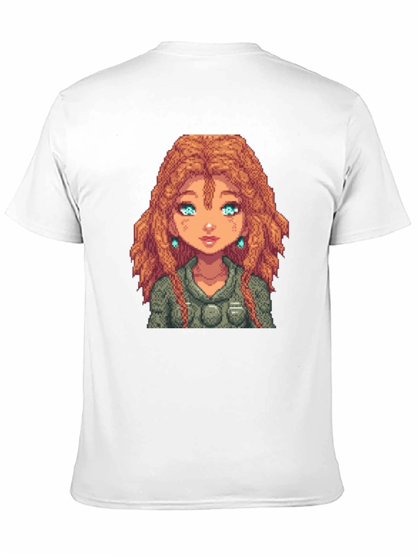Pixel Art Woman Black T-Shirt