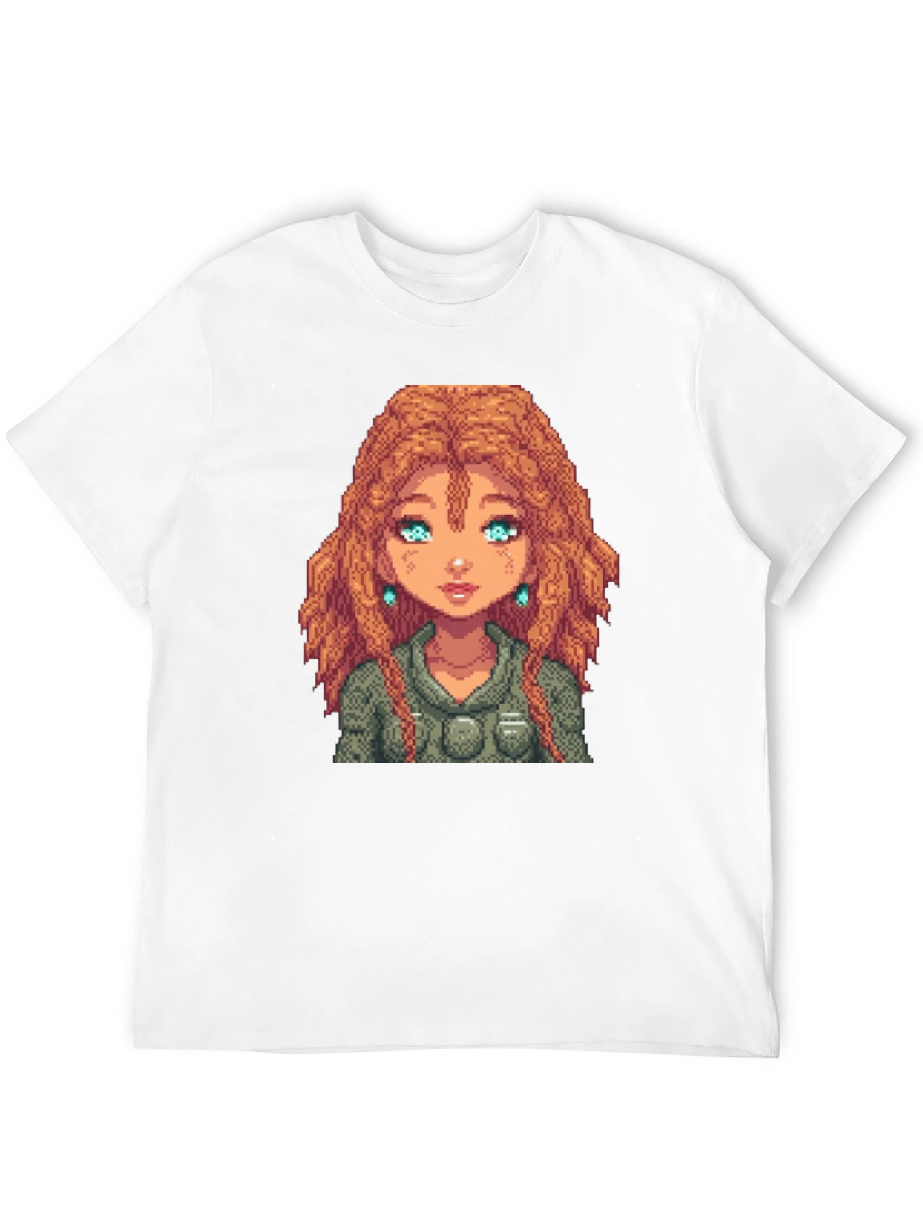 Pixel Art Woman Black T-Shirt