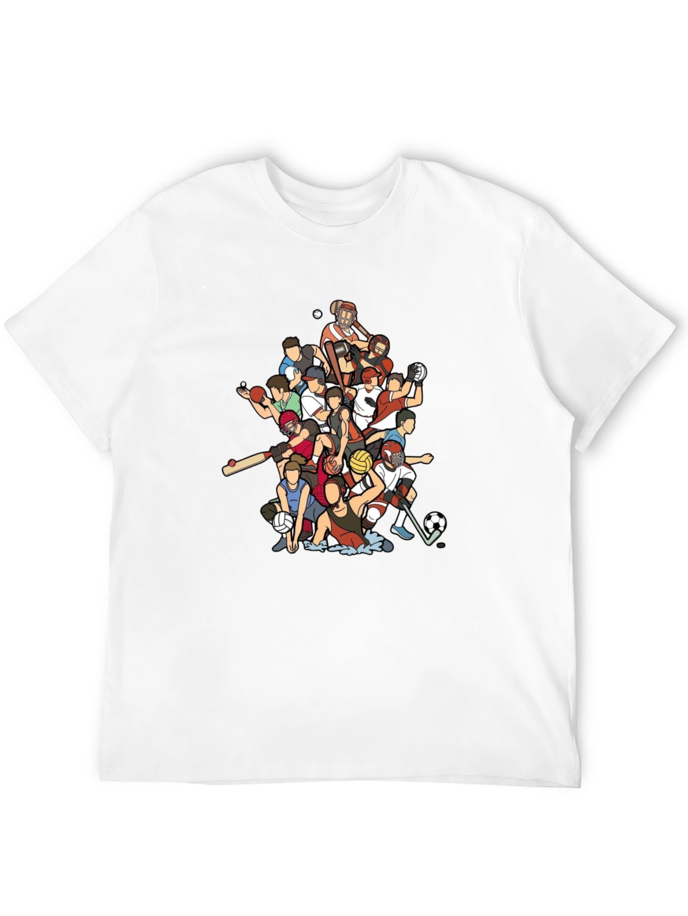 Sports Cartoon Black Graphic T-Shirt