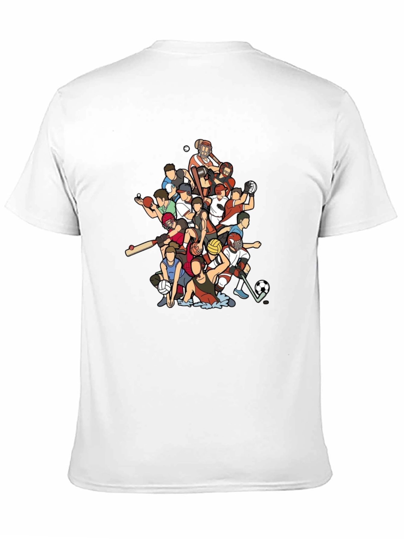 Sports Cartoon Black Graphic T-Shirt