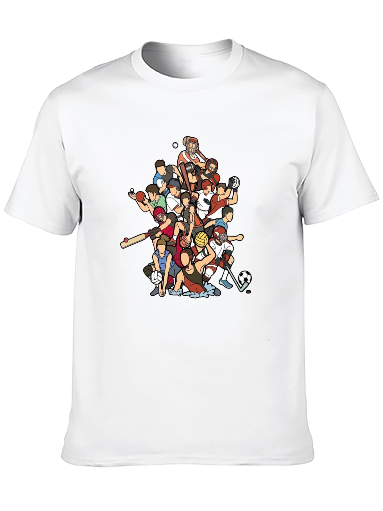 Sports Cartoon Black Graphic T-Shirt