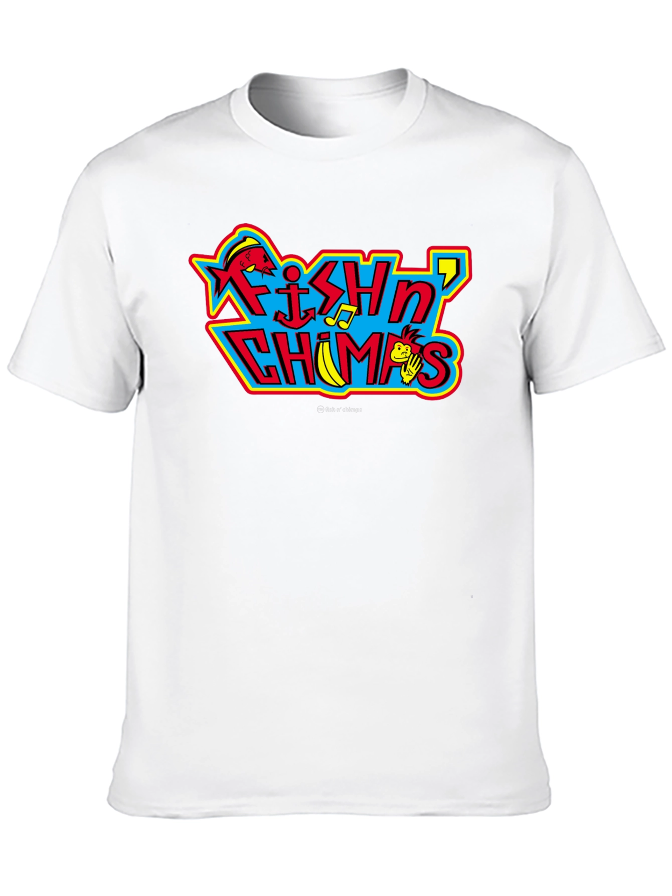 Fish N Chimps Black T-Shirt Quirky Design