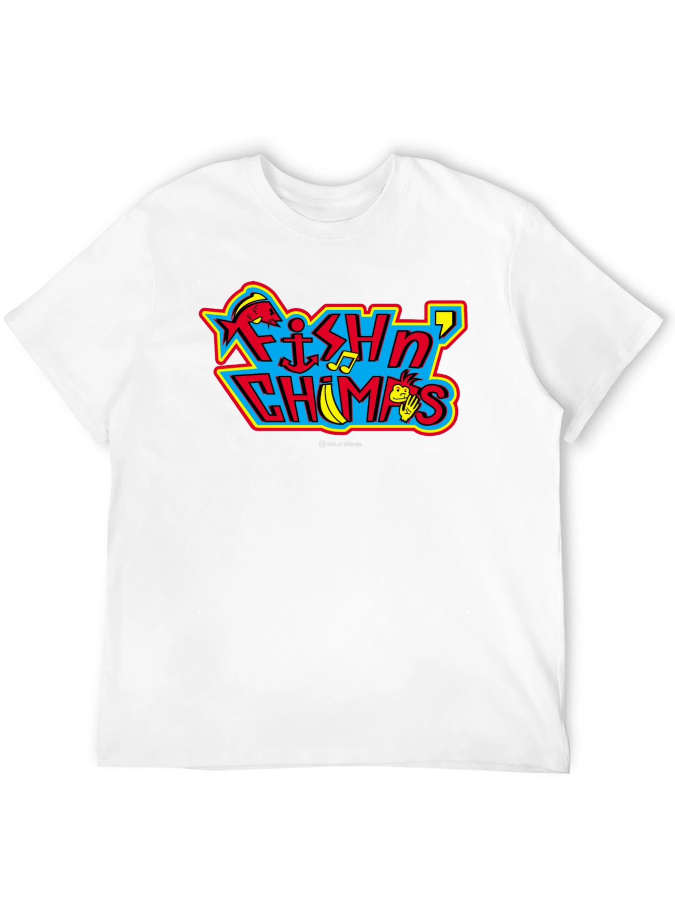Fish N Chimps Black T-Shirt Quirky Design