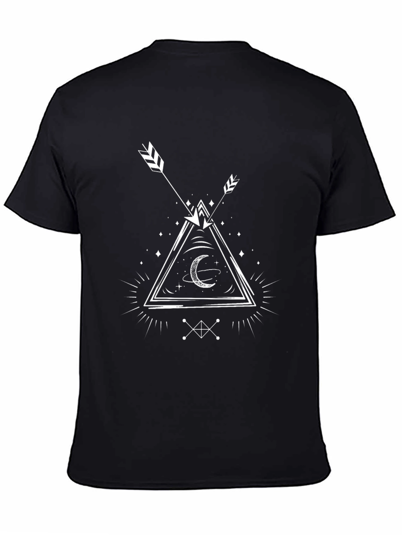 Mystic Arrow & Moon Graphic Black T-Shirt