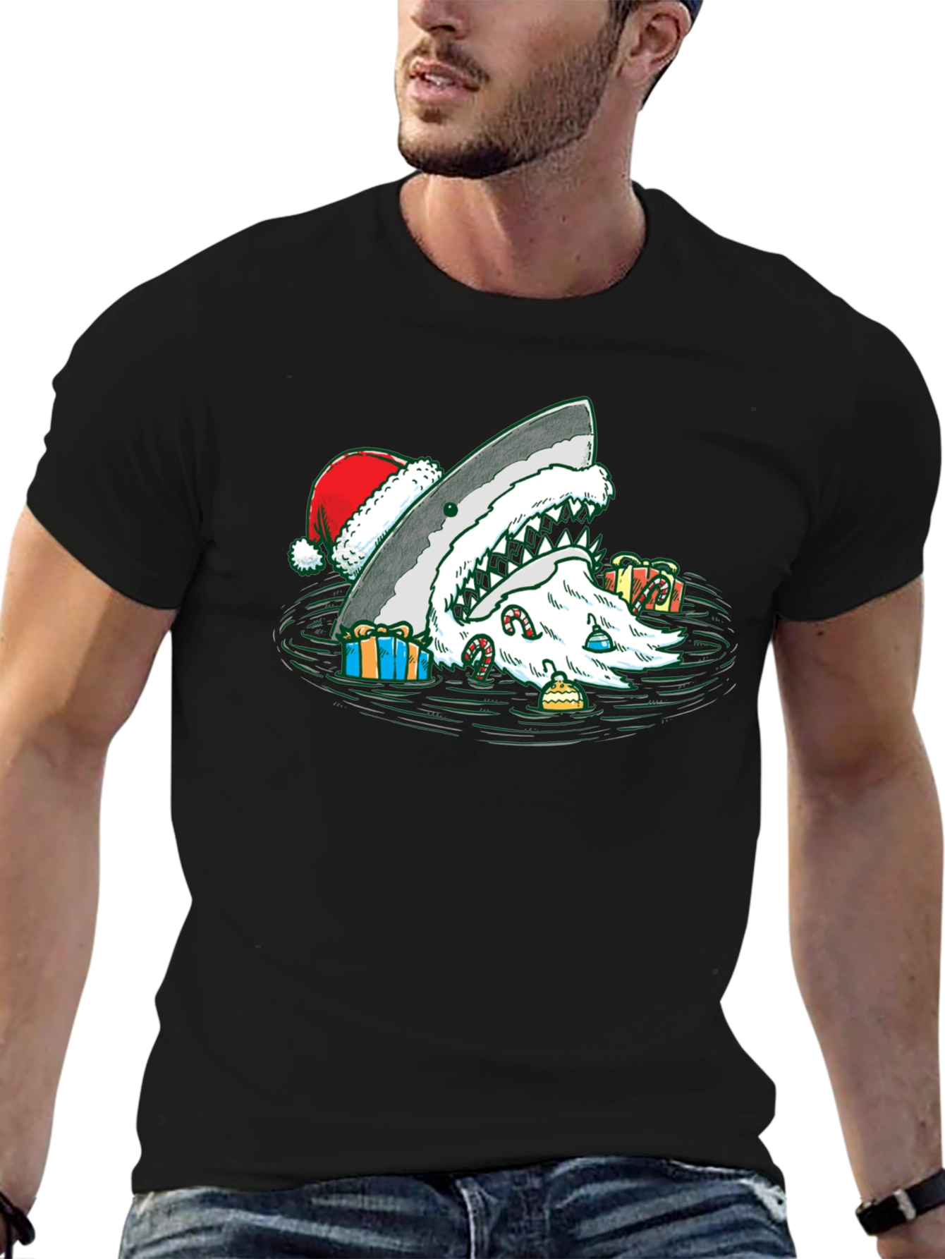 Christmas Shark Santa T-Shirt