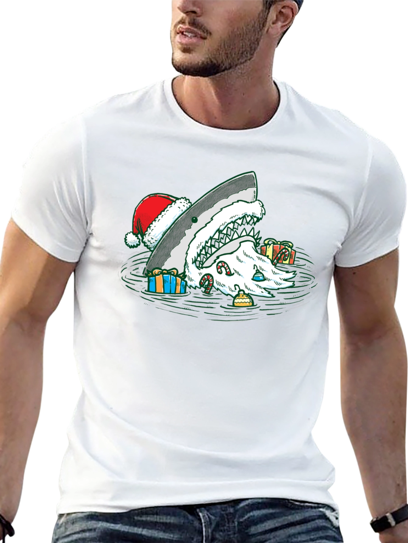 Christmas Shark Santa T-Shirt