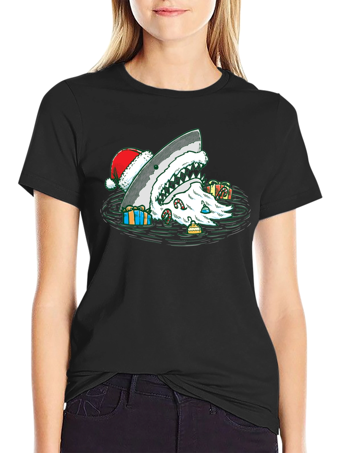 Christmas Shark Santa T-Shirt