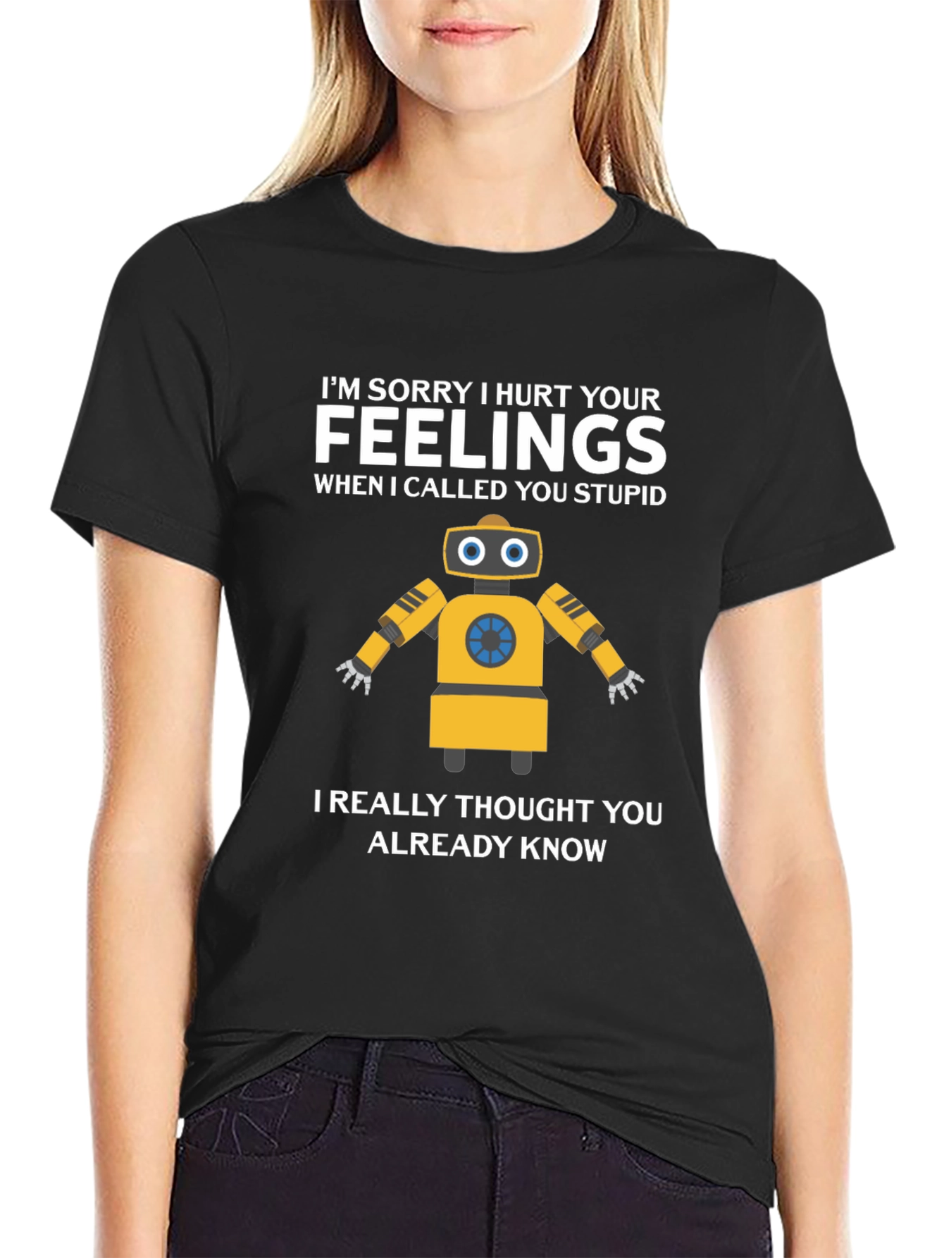 Funny Robot Apology Graphic T-Shirt