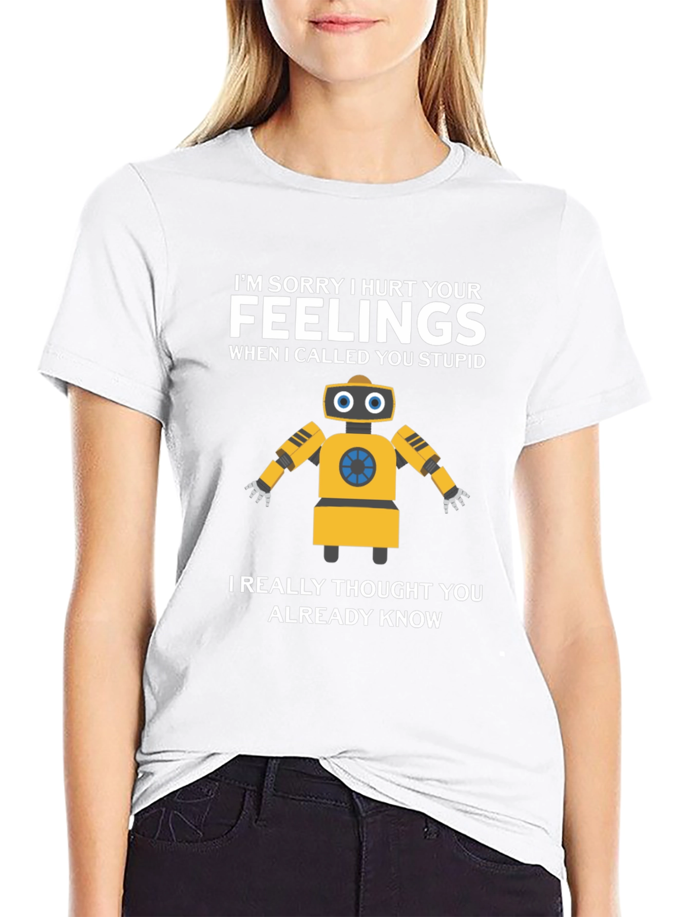Funny Robot Apology Graphic T-Shirt