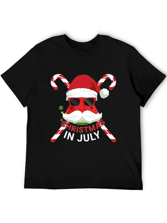 Christmas in July Watermelon Santa T-Shirt